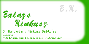 balazs minkusz business card